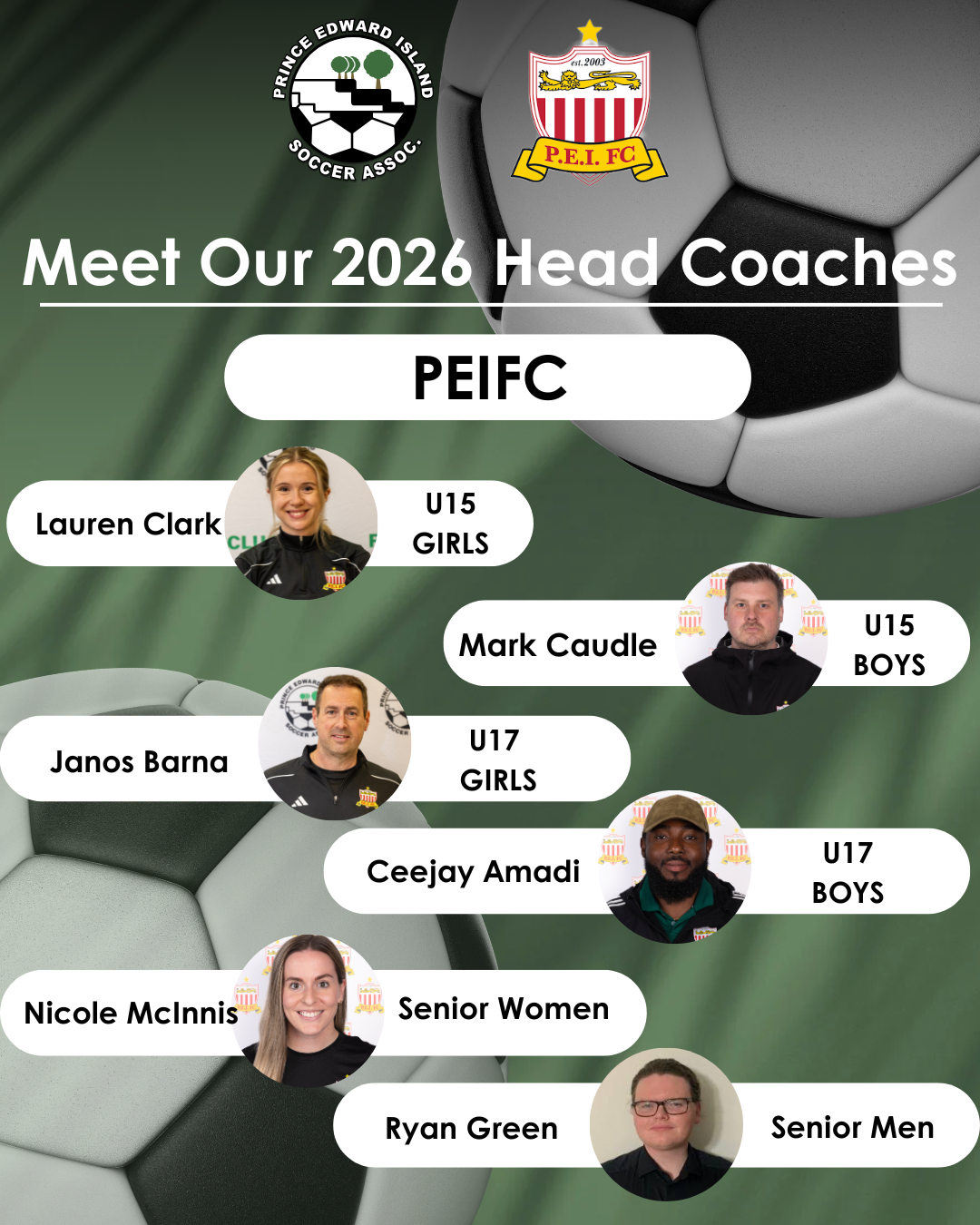2026 PEIFC Head Coaches